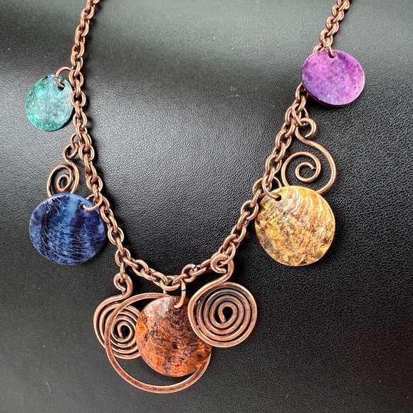 Pretty modernist style vintage costume necklace - Picture 4 of 8